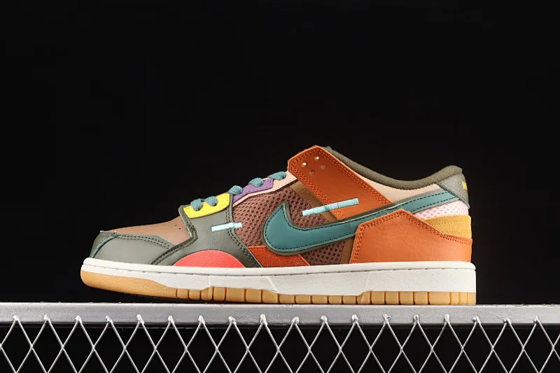All Categories Nk SB Dunk Series Nk SB Dunk Low Low-top sneakers Corporate-level Nk Dunk Scrap Colorful stitching and stitching colorful low-top casual sneakers DB0500-200